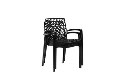 Fauteuil de jardin GRUVYER polypropylène gris anthracite - GRANDSOLEIL