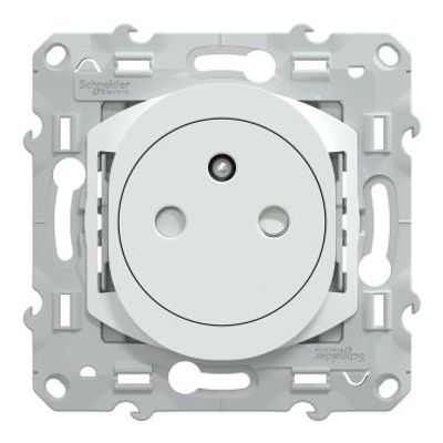 Prises 2 pôles + terre Ovalis affleurante blanc par 10 - SCHNEIDER ELECTRIC