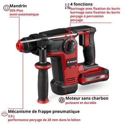 Marteau perforateur PXC sans fil TP-HD 18/28 - EINHELL