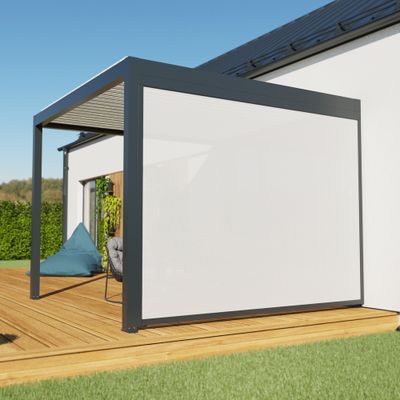 Store latéral zippé pour pergola murale SOFIA gris 3,08 m - ORIAL