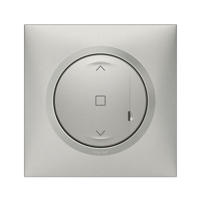 Commande volet roulant connectée sans fil + plaque Aluminium - Dooxie with Netatmo LEGRAND