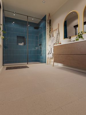 Dalle Pvc effet terrazzo beige ép 5mm 61 x 30,5 cm compatible pièce humide paquet de 2,232 m² LAMETT