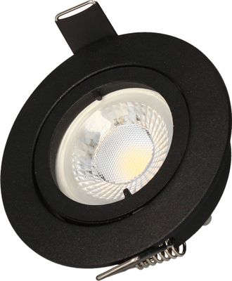 Spot LED encastrable GU10 orientable lumière blanc chaud Noir - Saphyr ARLUX