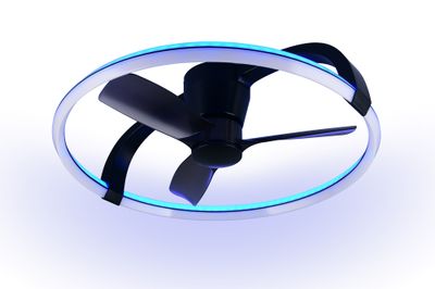 Ventilateur de plafond design avec lumière LED multicolore + télécommande Noir Ø90cm - Stockholm REALITY