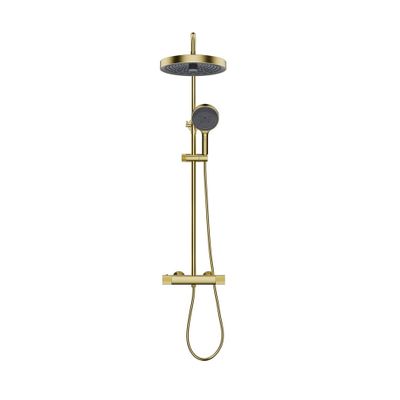 Colonne de douche thermostatique laiton brossé Concave - EDOUARD ROUSSEAU
