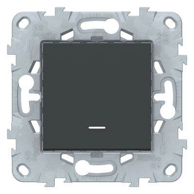 Bouton poussoir avec témoin lumineux anthracite - Unica SCHNEIDER ELECTRIC