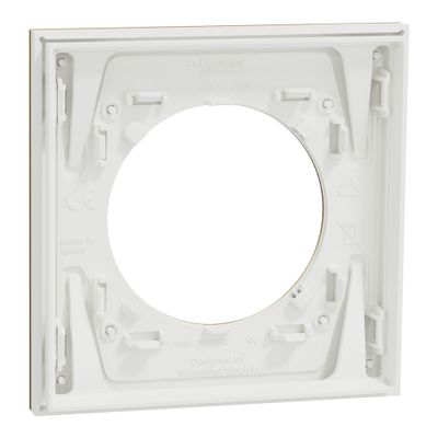 Plaque de finition 1 poste Odace 2025 Métal  effet laiton / blanc - SCHNEIDER ELECTRIC