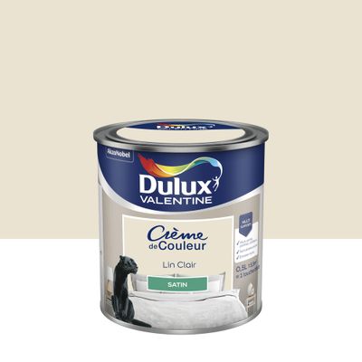 Peinture Crème de Couleur Lin Clair satin 0,5 L - DULUX VALENTINE