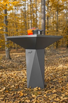 Brasero de cuisson G1 BASIC graphite avec plaque plancha, grille et couvercle de protection ARTISS