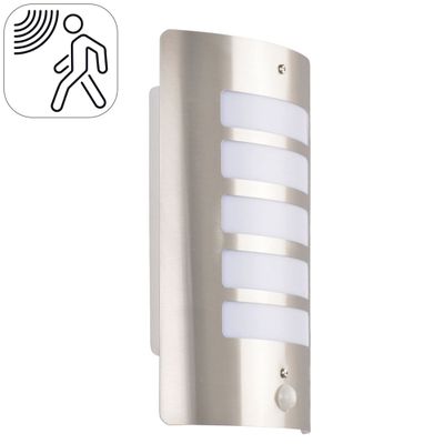 Applique extérieur E27 détecteur de mouvements Harbour nickel brossé IP44 20W - COREP