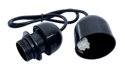 Monture plastique E27 pour suspension noir - GEFOM