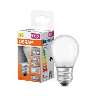 Ampoule LED sphérique E27 dépolie 4 W = 470 lumens blanc neutre OSRAM