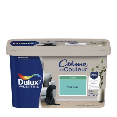 Peinture Crème de Couleur Vert Jade satin 2,5 l - DULUX VALENTINE