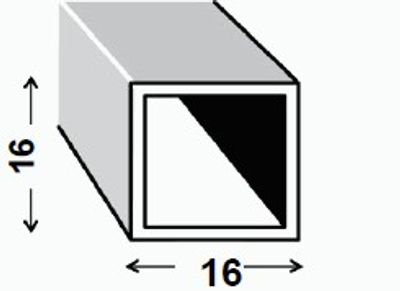 Tube carré acier PAF 16 x 16 x 1 mm 1 m CQFD