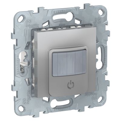 Détecteur de mouvements + bouton poussoir aluminium - Unica SCHNEIDER ELECTRIC