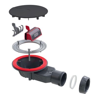 Bonde de douche dome ABS Noire diamètre 90 mm Slim+ WIRQUIN