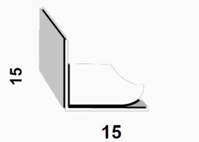 CORNIERE EGALE BLANC ROULEAU PVC ADHESIF 15 X 15 X 0,4 MM 2,60 M CQFD