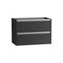 Caisson de salle de bains Thana 2 tiroirs L80 x H55 x P45 cm panneau de particules anthracite mat