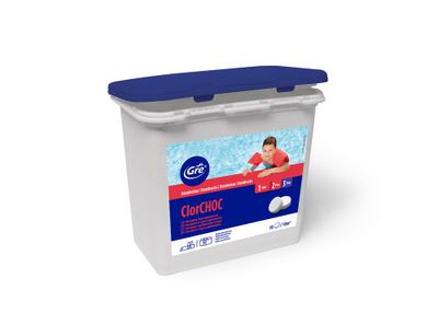 Chlore choc piscine - pastilles 20 g seau de 1 kg GRE