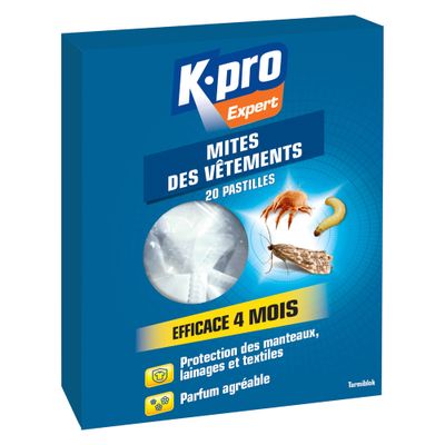 Anti-mites et larves pour vêtements en pastille par 20 - K-PRO
