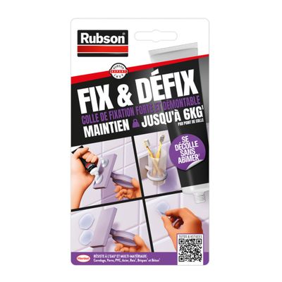Colle de Fixation Fix & Défix Transparent 44 gr RUBSON