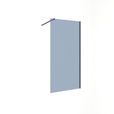 Paroi de douche à l'italienne 90x200 cm profilé noir verre fumé 8 mm Signature - OCEA