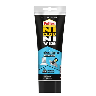 Colle de fixation polymère Ni Clou Ni Vis Multi Matériaux résistant à l'eau blanc tube 334 g - PATTEX