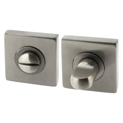 Rosaces de porte carrées à condamnation Mira aluminium nickel mat 50 x 50 mm ALPERTEC