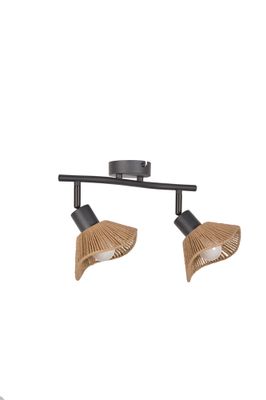 Réglette 2 Réglette 2 spots E14 Sahara noir et corde 2x7W - COREPspots Sahara noir et corde 2x7W - COREP
