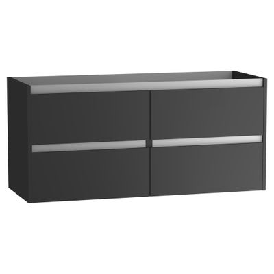 Caisson de salle de bains Thana 4 tiroirs L120 x H55 x P45 cm panneau de particules anthracite mat