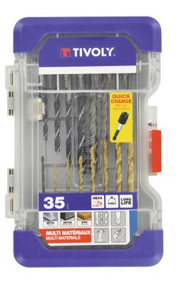 Mallette 38 pièces pour percage et vissage avec lampe frontale et porte-embout magnétique TIVOLY