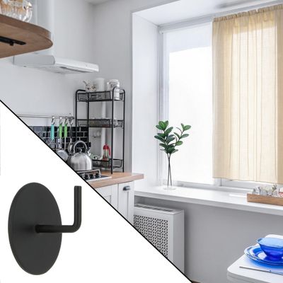 Piton adhésif en métal Finition Noir mat par 2 - MOBOIS