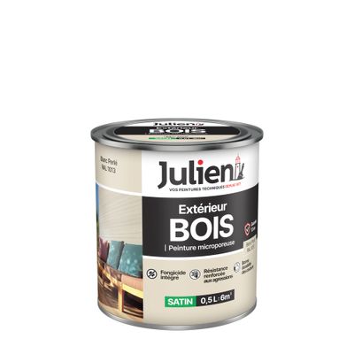 Peinture bois blanc perlé RAL 1013 satin 0,5 L - JULIEN