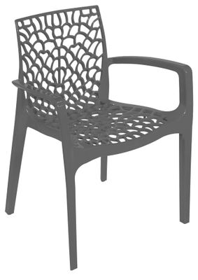 Fauteuil de jardin GRUVYER polypropylène gris souris - GRANDSOLEIL