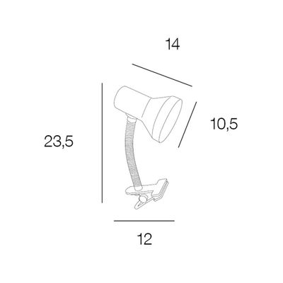 Spot à pince E14 15W flexible Noir - Best Pince COREP