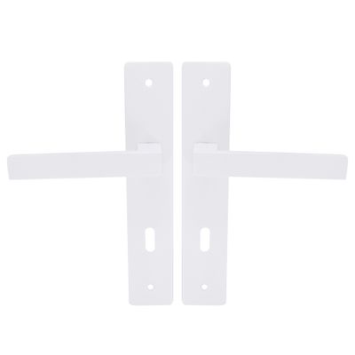Poignées de porte sur plaques à clé Joffrin blanc mat LINEA BERTOMANI