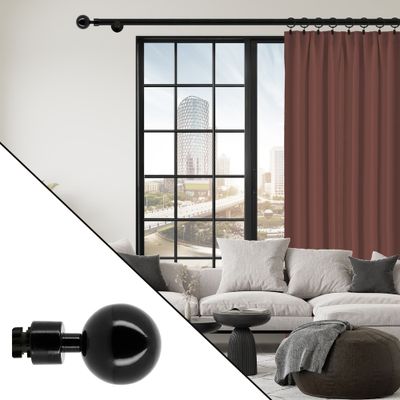 Embout déco boule en métal diam 20 mm Finition Noir brillant par 2 - MOBOIS