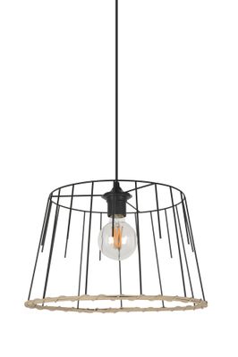 Suspension noir et naturel E27 60W Ø35 cm KILAU - COREP