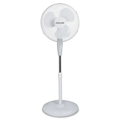 Ventilateur sur pied 40 cm oscillant inclinable blanc 60 W - EUREM