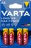 Piles alcalines LR06 (AA) Longlife max power par 4 - VARTA