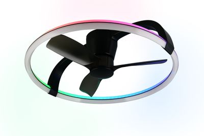 Ventilateur de plafond design avec lumière LED multicolore + télécommande Noir Ø90cm - Stockholm REALITY