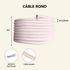 Câble électrique tissu rose ballerine 3m - TIBELEC