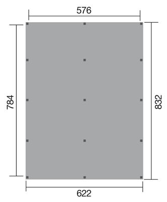 Carport double -  615 en lamellé collé  - 622 x 832 cm Livraison gratuite domicile WEKA