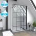 Paroi de douche à l'italienne 120x195 cm profilé noir verre transparent 8 mm Garden - AURLANE