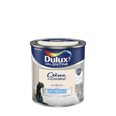 Peinture Crème de Couleur Lin Blanc mat 0,5 L - DULUX VALENTINE