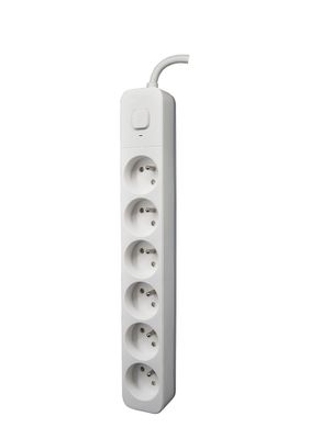 Multiprise avec interrupteur 6 prises 1,5m blanc QUARX