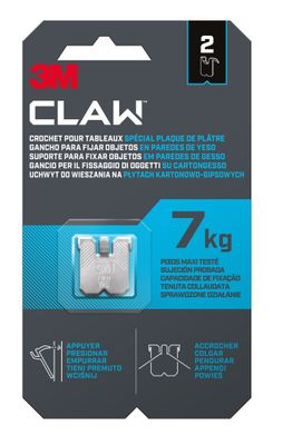 Crochets claw pour plaques de plâtre 7 kg par 2 3M