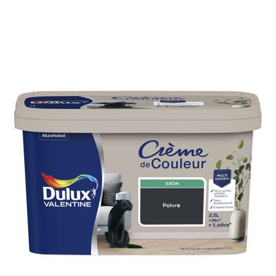 Peinture Crème de Couleur Poivre satin 2,5 l - DULUX VALENTINE