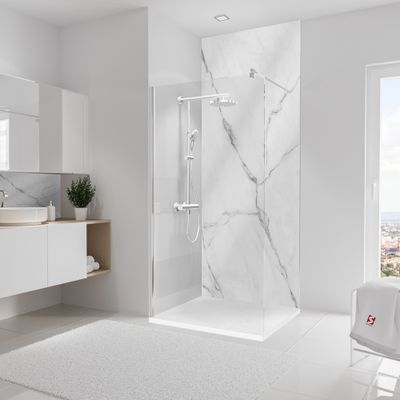 Panneau mural de douche 100x255 cm marbre de carrare DécoDesign Brio - SCHULTE