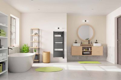 Sèche-serviettes soufflant à inertie fluide connecté ACTIBAIN 1750W gris - NOIROT